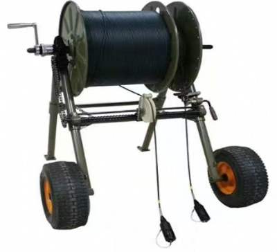 Beach style Automatic Metal Small Cable Reel For Armored Military Tactical Fiber Optic Cable