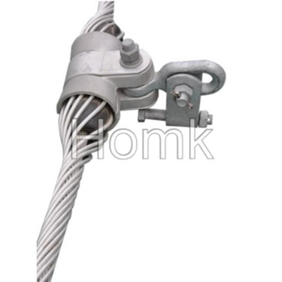 Aluminum clad steel preformed suspension clamp for