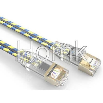 Cat7 Flat Braided Network Cable with Kevlar Rope