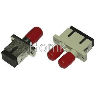 Metallic SC-FC fiber adapter