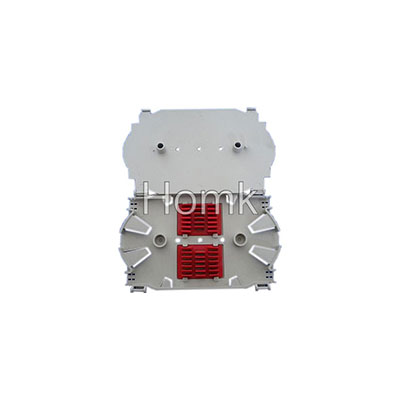 Red and white color splice tray